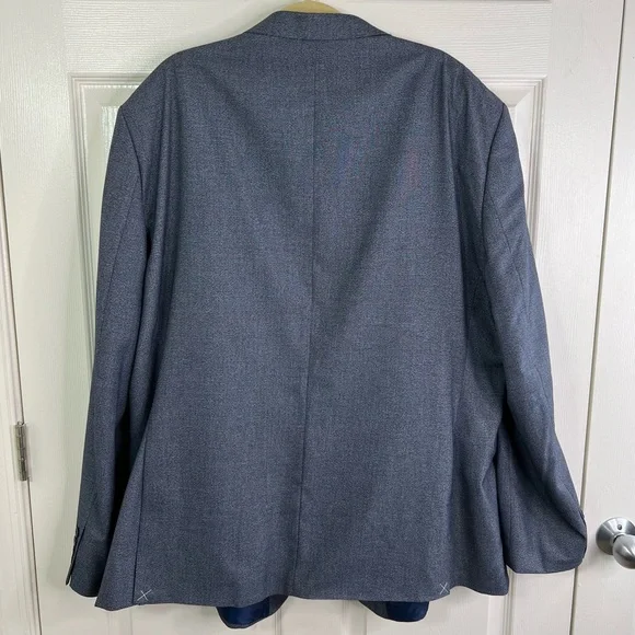 NWOT Moss Bros. Esq. Regular Fit Blue Speckle Suit Jacket Blazer Size EU 66